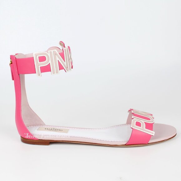 NEW VALENTINO GARAVANI Pink Leather Sandals - Chic Style From Office to Weekend - Picture 2 of 15